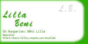 lilla beni business card